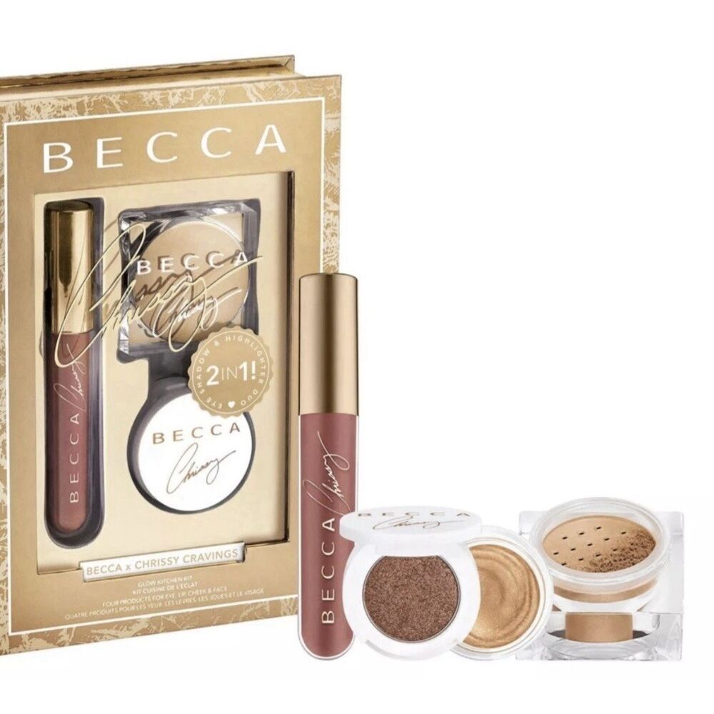 BECCA X Chrissy Cravings Glow Kitchen Kit NIB Glow Soufflé Eyeshadow Highlighter
